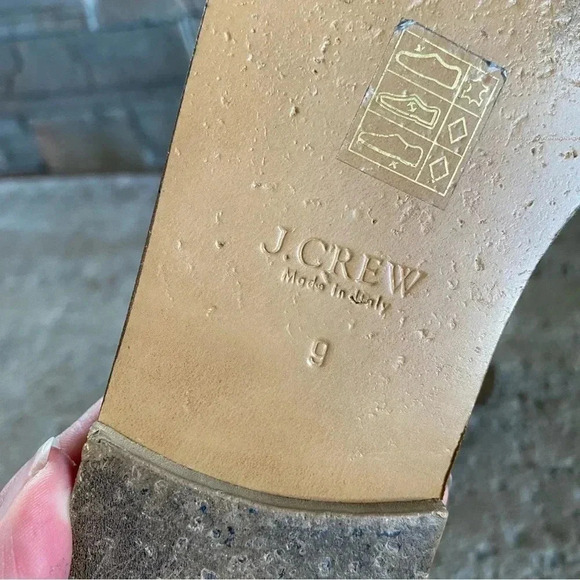 J. Crew Metallic Shimmer Gold Bali Glitter Leather Sandals Slides Flip Flops: 9 - Picture 8 of 9